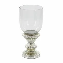 New 🎉 Grayson Lane 14-in x 7-in Traditional Candle Holder - Silver Glass 🛒 -GRAYSON LANE Sales 2022 330861512 AlternateImage5 l