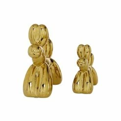 Best Pirce 🤩 Grayson Lane Set of 2 7-in, 9-in Gold Contemporary 🦮 Dog Sculpture - Porcelain 🛒 -GRAYSON LANE Sales 2022 330861517 AlternateImage3 l