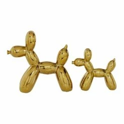 Best Pirce 🤩 Grayson Lane Set of 2 7-in, 9-in Gold Contemporary 🦮 Dog Sculpture - Porcelain 🛒 -GRAYSON LANE Sales 2022 330861517 AlternateImage4 l
