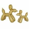 Best Pirce 🤩 Grayson Lane Set of 2 7-in, 9-in Gold Contemporary 🦮 Dog Sculpture - Porcelain 🛒