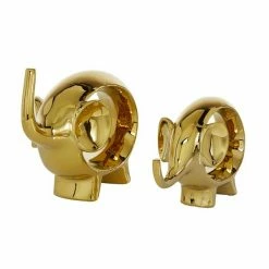 Brand new 😉 Grayson Lane Set of 2 7-in, 9-in Gold Contemporary Elephant Sculpture - Porcelain ✨ -GRAYSON LANE Sales 2022 330861519 AlternateImage4 l