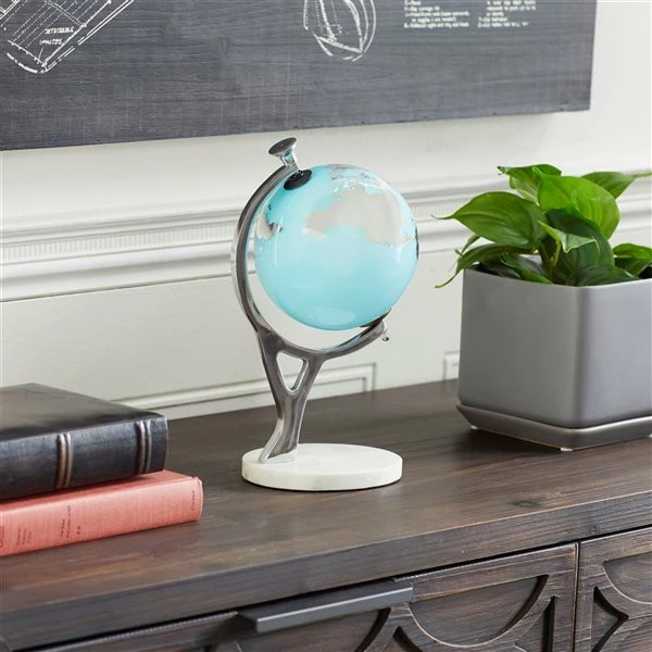 Coupon 😍 Grayson Lane 10-in x 5-in Modern Decorative Globe - Silver Ceramic 🎉 2 Coupon 😍 Grayson Lane 10-in x 5-in Modern Decorative Globe - Silver Ceramic 🎉 - Image 2