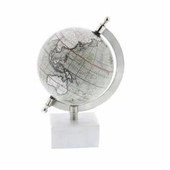 Brand new ✔️ Grayson Lane 8-in x 5-in Contemporary Globe - White Ceramic and Metal 🔔