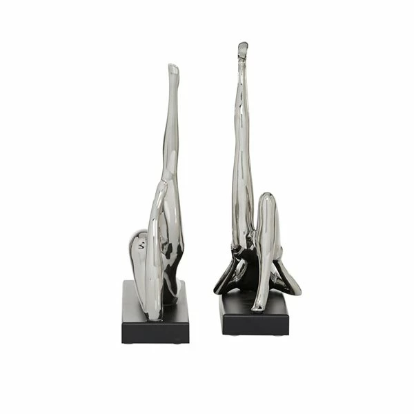 Best Sale 🛒 Grayson Lane Set of 2 12.75, 13-in Silver Contemporary Yoga Sculpture - Porcelain 🔔 5 Best Sale 🛒 Grayson Lane Set of 2 12.75, 13-in Silver Contemporary Yoga Sculpture - Porcelain 🔔 - Image 5