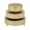 Promo 🎉 Grayson Lane Set of 3 12-in, 16-in, 18-in Gold Glam Cake Stand - Metal 🔥