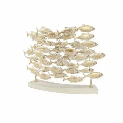 Outlet 🛒 Grayson Lane 18-in x 24-in Coastal Sculpture - Beige Metal Fish 🔔 -GRAYSON LANE Sales 2022 330861536 AlternateImage3 l