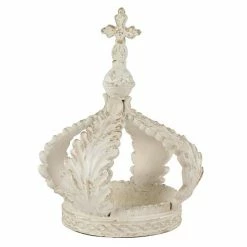 Hot Sale 🛒 Grayson Lane 21-in x 16-in Country Sculpture - White Resin Crown 💯