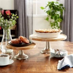 Budget ✔️ Grayson Lane Set of 3 10-in, 12-in, 14-in Brown Natural Cake Stand - Mango Wood ⭐ -GRAYSON LANE Sales 2022 330861541 AlternateImage1 l