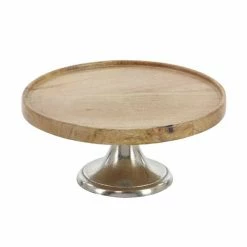 Budget ✔️ Grayson Lane Set of 3 10-in, 12-in, 14-in Brown Natural Cake Stand - Mango Wood ⭐ -GRAYSON LANE Sales 2022 330861541 AlternateImage5 l