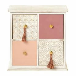 Deals 🔔 Grayson Lane 9-in x 9-in Eclectic Jewelry Box - Light Brown Linen and Wood ⌛ -GRAYSON LANE Sales 2022 330861549 AlternateImage4 l