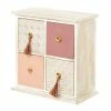 Deals 🔔 Grayson Lane 9-in x 9-in Eclectic Jewelry Box - Light Brown Linen and Wood ⌛