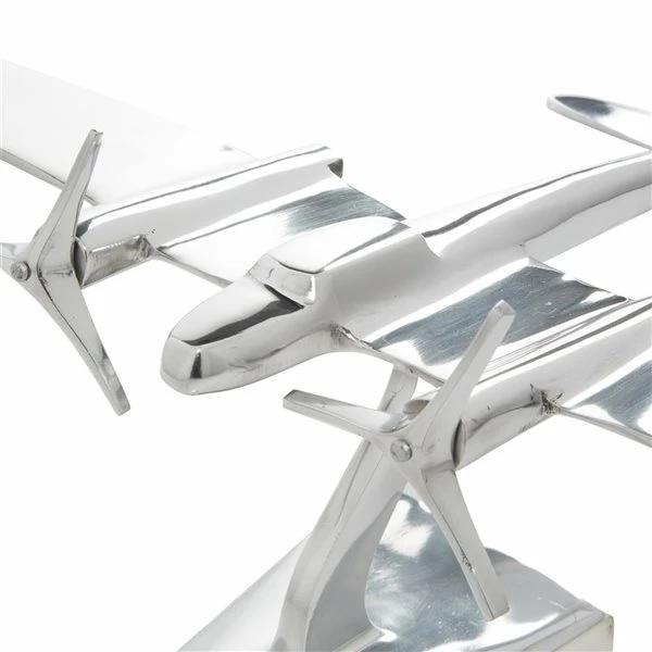 Brand new ✔️ Grayson Lane 8-in x 12-in Modern Airplane Sculpture - Silver Aluminum 💯 3 Brand new ✔️ Grayson Lane 8-in x 12-in Modern Airplane Sculpture - Silver Aluminum 💯 - Image 3