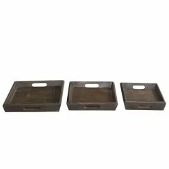 Best reviews of 👏 Grayson Lane Set of 3 18-in, 20-in, 22-in Contemporary Tray - Brown Mango Wood 👍 -GRAYSON LANE Sales 2022 330861585 AlternateImage4 l