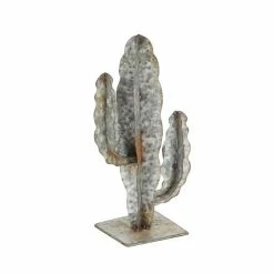 Best reviews of 🎁 Grayson Lane 12-in x 7-in Eclectic Sculpture - Grey Metal Cactus 🔥