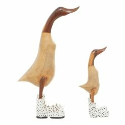 Flash Sale 👏 Grayson Lane Set of 2 17-in, 11-in Brown Coastal Duck Sculpture - Bamboo 👏 -GRAYSON LANE Sales 2022 330861592 AlternateImage3 l