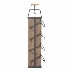 Cheap ⭐ Grayson Lane 32 In. x 8 In. Industrial Wine Holder Rack - Brown Wood ❤️ -GRAYSON LANE Sales 2022 330861593 AlternateImage4 l