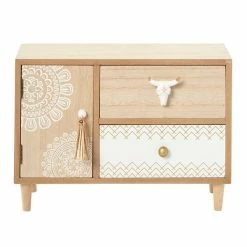 Deals 🎉 Grayson Lane 8-in x 12-in Eclectic Jewelry Box - Light Brown Wood ✨ -GRAYSON LANE Sales 2022 330861609 AlternateImage5 l
