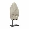 Wholesale 💯 Grayson Lane 27-in x 11-in Vintage Mask Sculpture - White Wood 👍