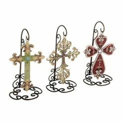 Cheapest 🛒 Grayson Lane Set of 3 7-in x 5-in Traditional Crosses - Multi Coloured Metal 🧨
