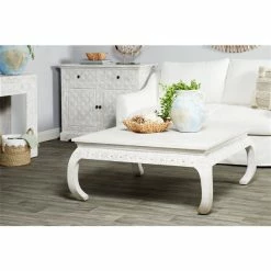 Discount 🎁 Grayson Lane 18-in x 44-in Vintage Coffee Table - White Mango Wood ⌛ -GRAYSON LANE Sales 2022 330861641 AlternateImage2 l