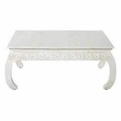 Discount 🎁 Grayson Lane 18-in x 44-in Vintage Coffee Table - White Mango Wood ⌛