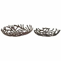 Flash Sale 🛒 Grayson Lane Set of 2 15-in, 12-in Coastal Tray - Black Aluminum 🔔