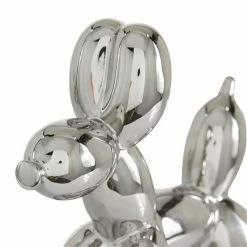 New 🔥 Grayson Lane Set of 2 7-in, 9-in Silver Contemporary 🐶 Dog Sculpture - Porcelain 🌟 -GRAYSON LANE Sales 2022 330861661 AlternateImage2 l