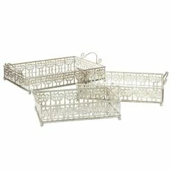 Budget 🌟 Grayson Lane Set of 3 22-in, 19-in, 16-in Glam Tray - Silver Metal 🤩 -GRAYSON LANE Sales 2022 330861686 AlternateImage4 l