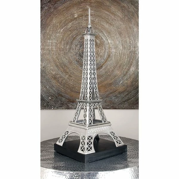 New 😍 Grayson Lane 42-in x 16-in Eiffel Tower Sculpture - Silver Aluminum 😀 2 New 😍 Grayson Lane 42-in x 16-in Eiffel Tower Sculpture - Silver Aluminum 😀 - Image 2