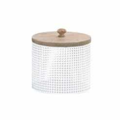 Top 10 🔔 Grayson Lane Set of 2 6-in, 7-in Farmhouse Decorative Jar - White Metal ⌛ -GRAYSON LANE Sales 2022 330861715 AlternateImage4 l