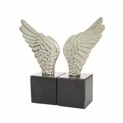 Coupon 🤩 Grayson Lane Set of 2 10-in x 5-in Contemporary Bookends - Silver Aluminium ❤️ -GRAYSON LANE Sales 2022 330861733 AlternateImage4 l