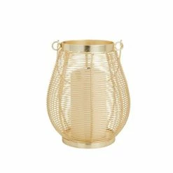 Top 10 π₯ Grayson Lane 9-in x 7-in Glam Lantern - Gold Iron π