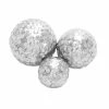 Deals 🌟 Grayson Lane Set of 3 5-in, 4-in, 3-in Silver Glam Orbs & Vase Filler -Aluminum 🤩