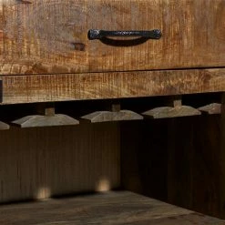 Brand new 🔔 Grayson Lane 42 In. x 37 In. Rustic Wine Storage - Brown Mango Wood 😀 -GRAYSON LANE Sales 2022 330861748 AlternateImage3 l