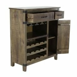 Brand new 🔔 Grayson Lane 42 In. x 37 In. Rustic Wine Storage - Brown Mango Wood 😀 -GRAYSON LANE Sales 2022 330861748 AlternateImage4 l
