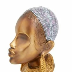 Best Sale 🎁 Grayson Lane Set of 2 11-in x 5-in Eclectic Sculptures - Gold Poly Stone 💯 -GRAYSON LANE Sales 2022 330861760 AlternateImage2 l