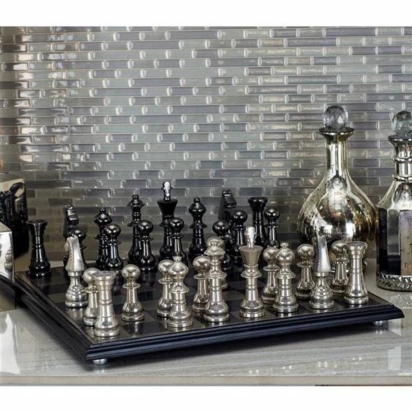 Flash Sale 🥰 Grayson Lane 6-in x 17-in Traditional Game Set - Silver Aluminum ⌛ 2 Flash Sale 🥰 Grayson Lane 6-in x 17-in Traditional Game Set - Silver Aluminum ⌛ - Image 2
