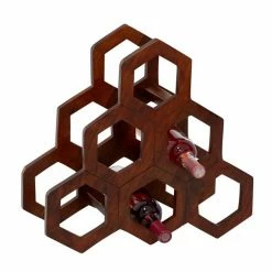Discount 🎉 Grayson Lane 18 In. x 17 In. Contemporary Wine Rack - Brown Wood 🎉