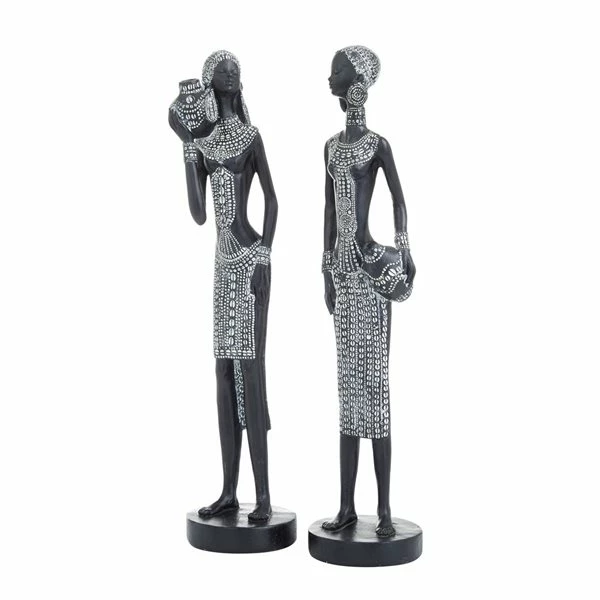 Best Pirce ๐ Grayson Lane Set of 2 14-in x 4-in Eclectic Sculptures - Black Poly Stone โ๏ธ 4 Best Pirce ๐ Grayson Lane Set of 2 14-in x 4-in Eclectic Sculptures - Black Poly Stone โ๏ธ - Image 4