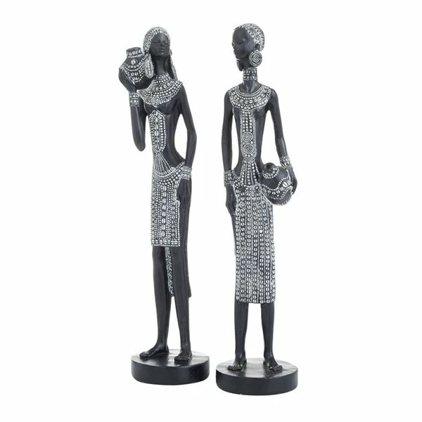 Best Pirce ๐ Grayson Lane Set of 2 14-in x 4-in Eclectic Sculptures - Black Poly Stone โ๏ธ 1 Best Pirce ๐ Grayson Lane Set of 2 14-in x 4-in Eclectic Sculptures - Black Poly Stone โ๏ธ