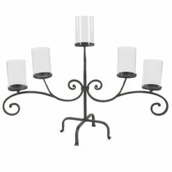 Discount 🎉 Grayson Lane 21-in x 36-in Country Cottage Candlestick Holders -Black Iron ⭐
