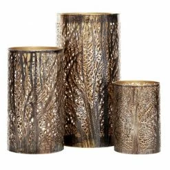 New ✨ Grayson Lane Set of 3 12-in, 9-in, 5-in Brown Eclectic Lantern - Metal 🥰 -GRAYSON LANE Sales 2022 330861771 AlternateImage5 l