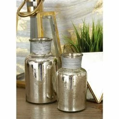 Cheap 😍 Grayson Lane Set of 3 7-in, 6-in, 5-in Glam Decorative Jar -s - Silver Glass - 🌟 -GRAYSON LANE Sales 2022 330861772 AlternateImage1 l