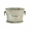Deals 🎉 Grayson Lane 10-in x 17-in Traditional Wine Holder Bucket - Silver Metal 😉