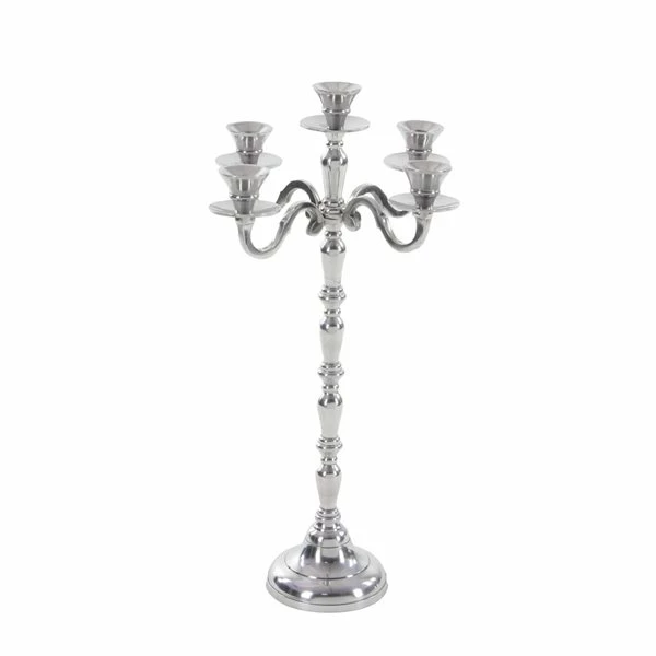 Hot Sale π Grayson Lane 23-in x 10-in Traditional Candlestick Holders -Silver Metal π 5 Hot Sale π Grayson Lane 23-in x 10-in Traditional Candlestick Holders -Silver Metal π - Image 5