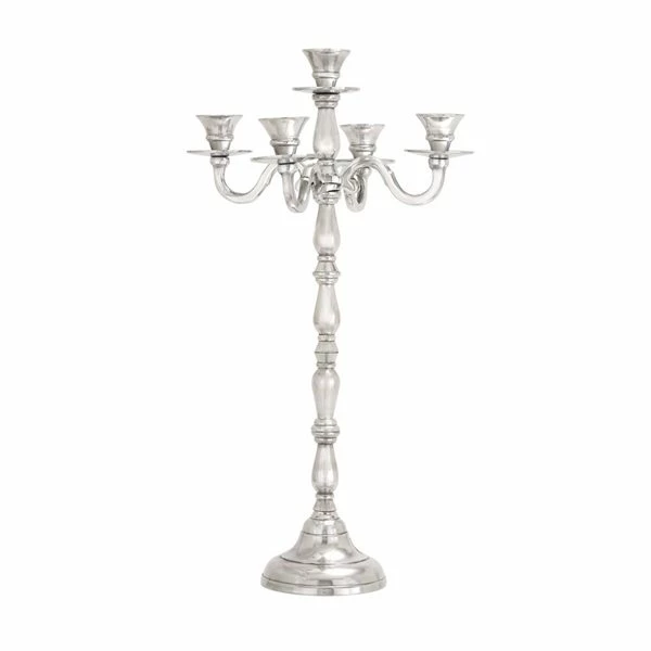 Hot Sale π Grayson Lane 23-in x 10-in Traditional Candlestick Holders -Silver Metal π 1 Hot Sale π Grayson Lane 23-in x 10-in Traditional Candlestick Holders -Silver Metal π