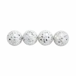 New 😉 Grayson Lane Set of 4 4-in White Glam Orbs & Vase Filler -Glass - 🔥