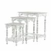Coupon 😍 Grayson Lane Set of 3 24-in, 21-in, 16-in Eclectic Accent Table - White Mango Wood 😀
