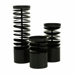 Flash Sale 😉 Grayson Lane Set of 3 6-in, 8-in, 12-in Contemporary Candle Holder - Black Metal ✨ -GRAYSON LANE Sales 2022 330861781 AlternateImage5 l
