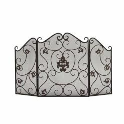 Budget 🛒 Grayson Lane 30-in x 47-in Traditional Fireplace Screen - Black Metal ✨